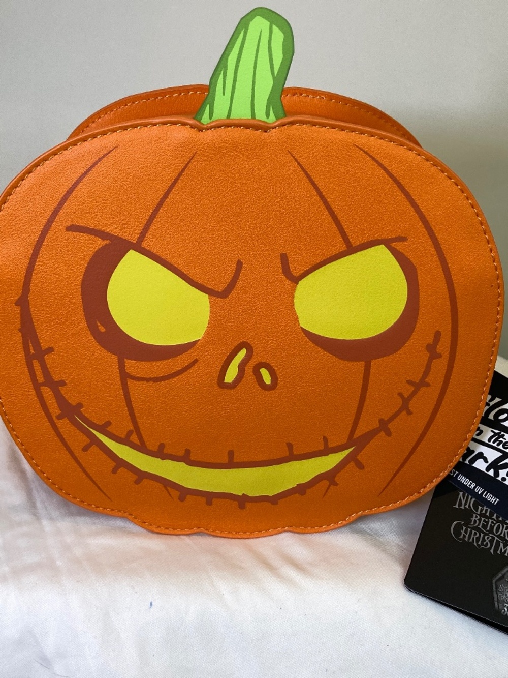 Loungefly Jack Skellington Pumpkin Crossbody Disney Glow in the Dark NWT